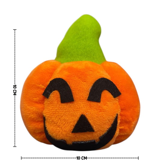 Mini Abóbora Pelúcia Laranja Decoração de Halloween