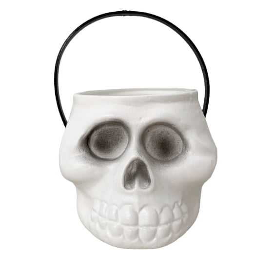 Mini Balde Decorativo Esqueleto Crânio Halloween