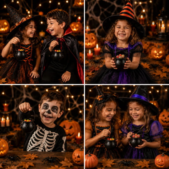 Mini Caldeirão de Bruxa Preto para Halloween