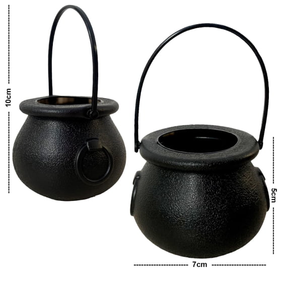 Mini Caldeirão de Bruxa Preto Unidade