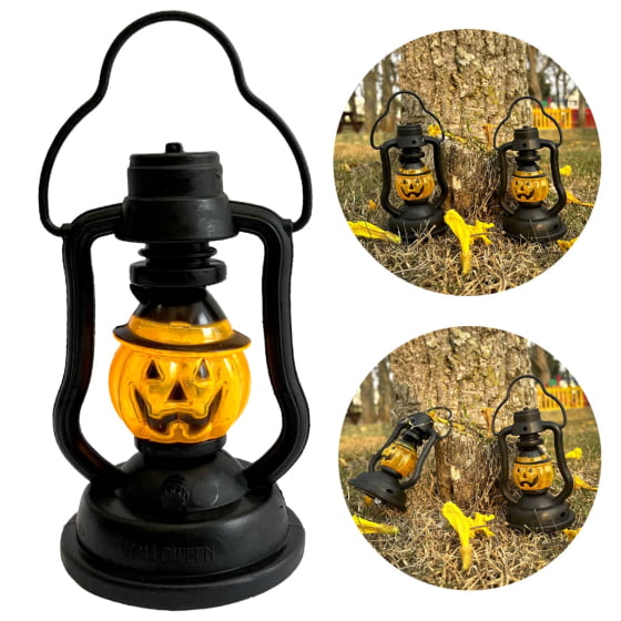 Mini Lampião Luminária de Halloween com Led