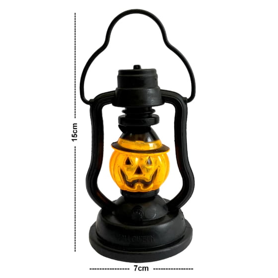 Mini Lampião Luminária de Halloween com Led