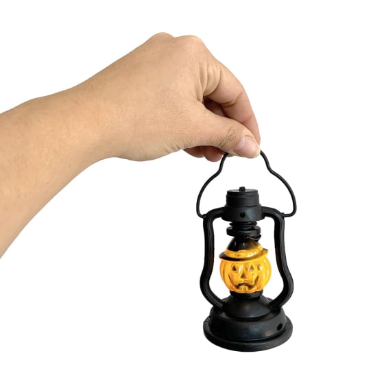 Mini Lampião Luminária de Halloween com Led