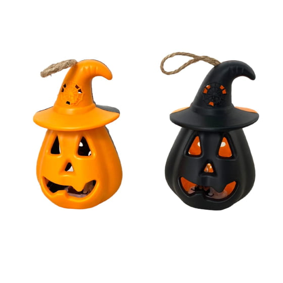 Mini Luminária Led Abóbora Halloween