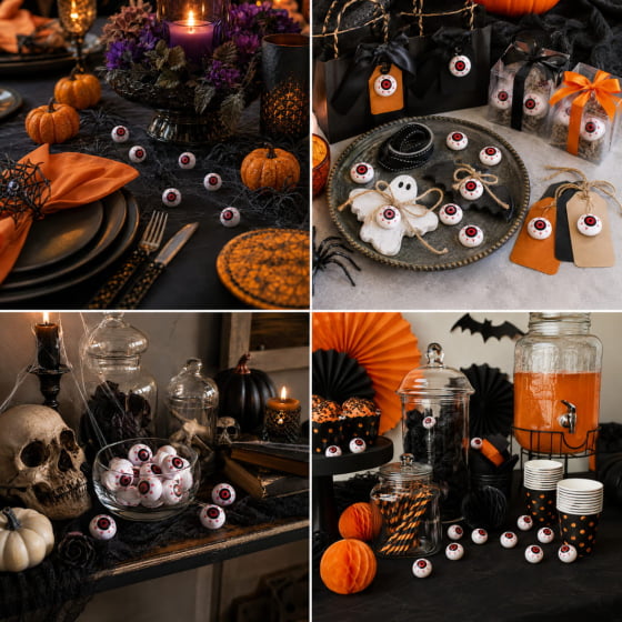 Mini Olhos Decoração de Halloween 6 Unidades