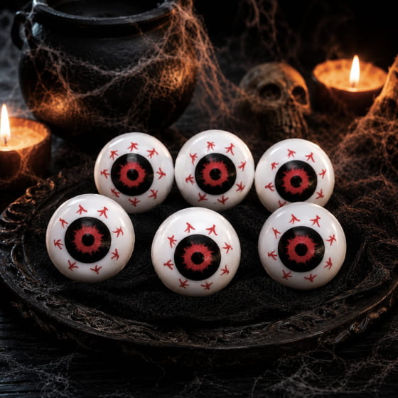 Mini Olhos Decoração de Halloween 6 Unidades