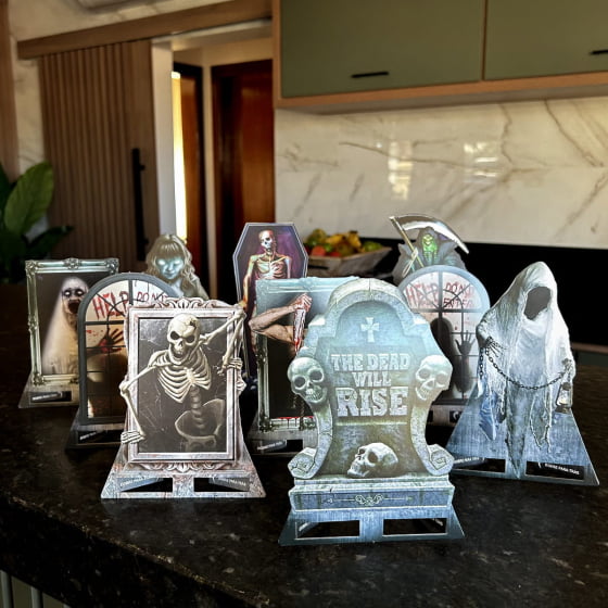 Mini Totem Realista Decorativo Mesa Halloween