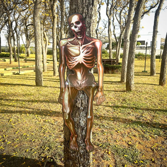 Móbile Gigante Esqueleto Realista Decoração de Halloween