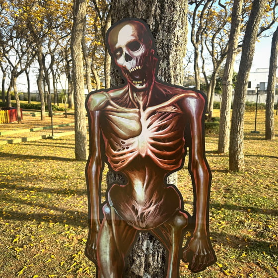 Móbile Gigante Esqueleto Realista Decoração de Halloween