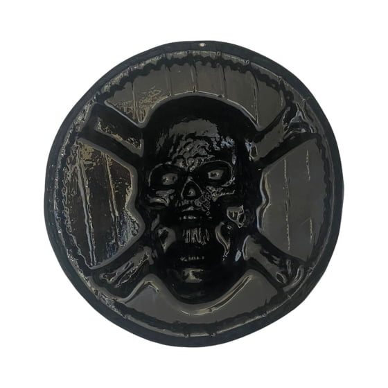 Placa Decorativa Caveira Pirata de Plástico