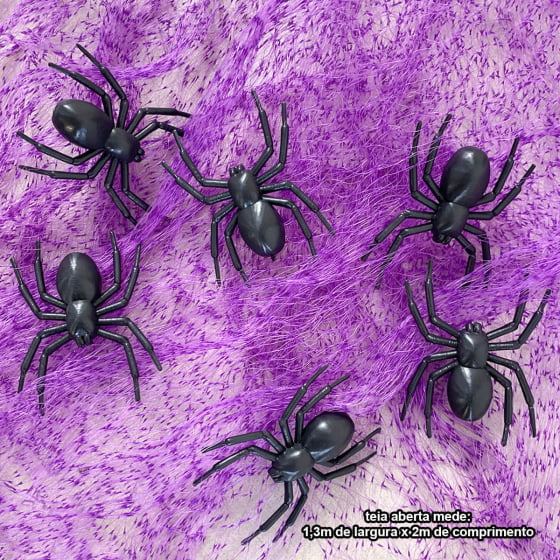 Super Teia Decorativa com Aranhas
