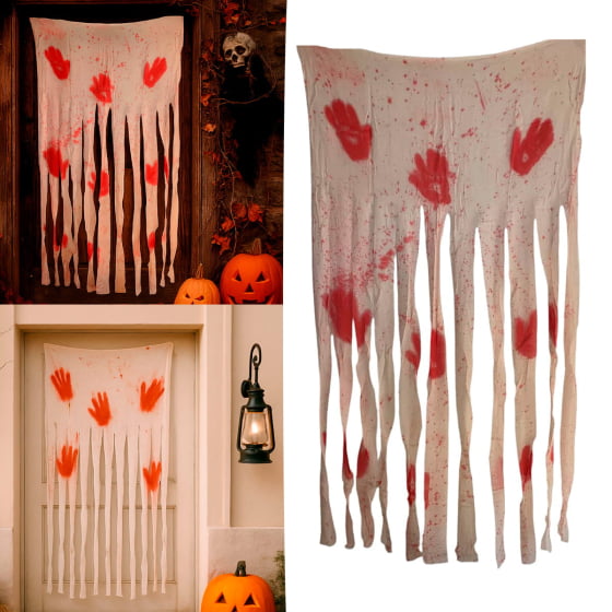 Tecido Sangrento Tipo Cortina Decorativa Decoração Halloween
