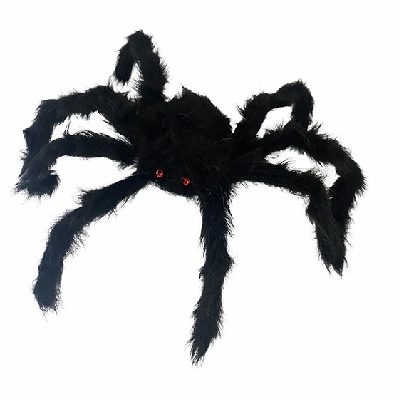 Aranha Peluda Preta 50 cm Decoração Halloween