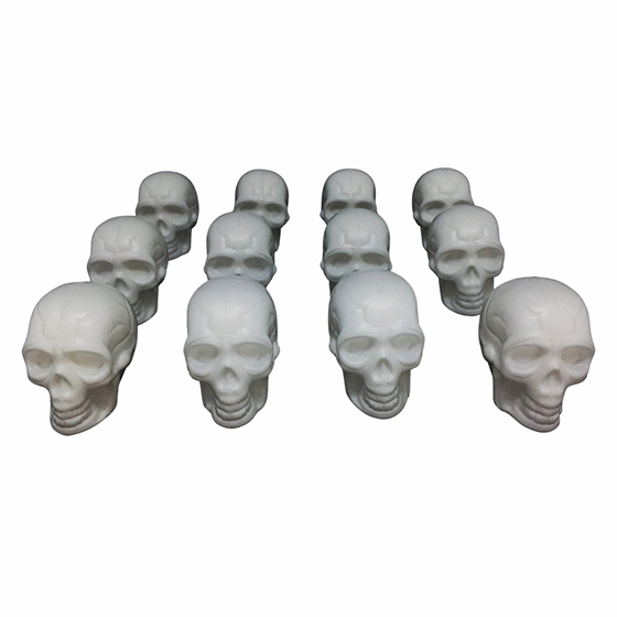 Mini Crânio Esqueleto Branco Decoração Halloween - 12 unidades