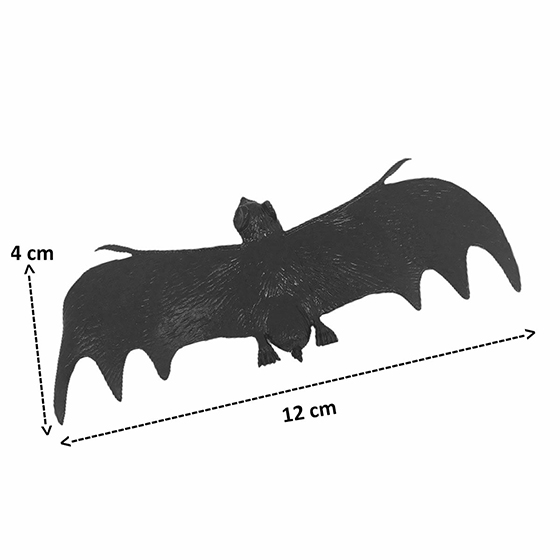 Mini Morcegos Plástico Halloween Preto - 6 unidades
