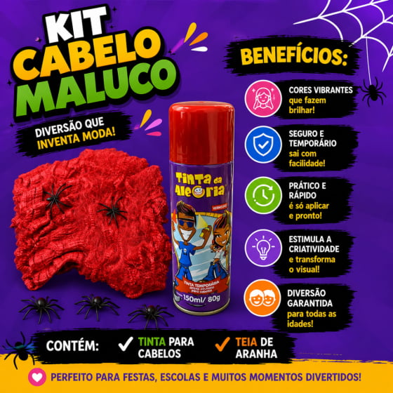 Kit Cabelo Maluco (Teia de Aranha + Tinta )