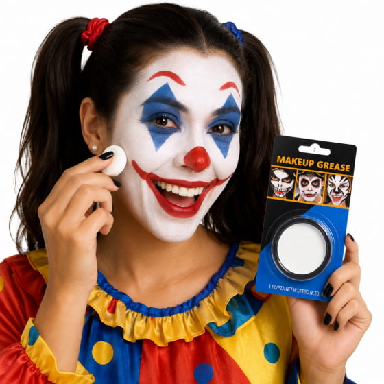 Maquiagem Base Branca Para Rosto Makeup Grease Halloween 8 gramas