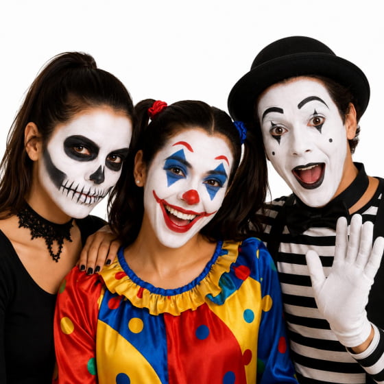 Maquiagem Base Branca Para Rosto Makeup Grease Halloween 8 gramas