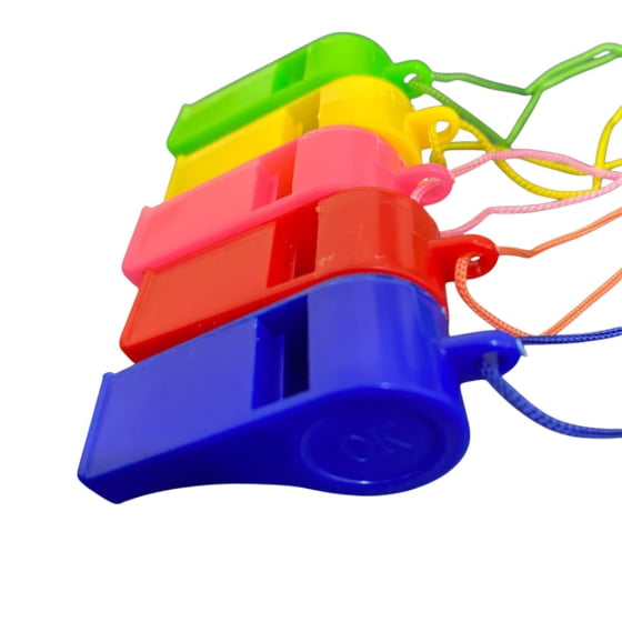 Apito Juiz Colorido Importado - 12 unidades