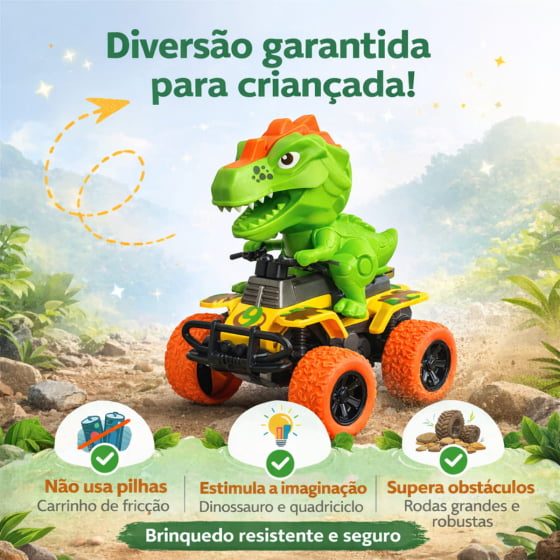 Brinquedo Carrinho Dino com Fricção