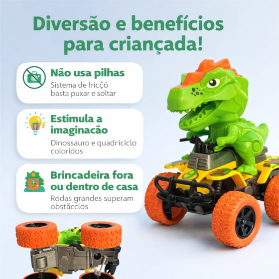 Brinquedo Carrinho Dino Dinossauro com Fricção