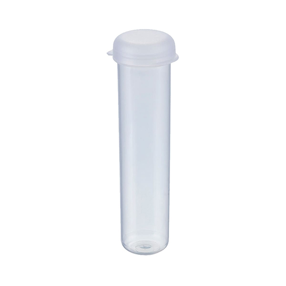 Tubete Transparente 13 cm Tampa Plástica Branca - 10 unidades