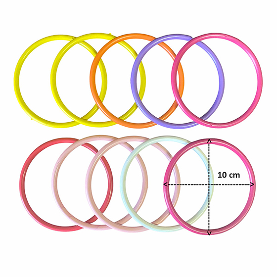 Argolas Coloridas de Plástico 10 cm - 10 unidades