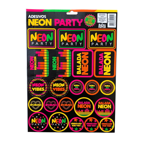 Adesivos Neon Party Cores