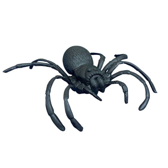 Aranha de Borracha Grande Preta Realista Decoração de Halloween