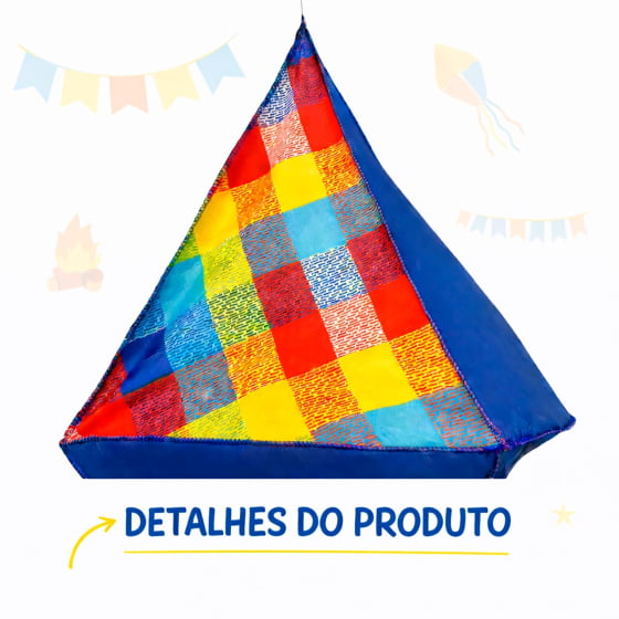 Balão Decorativo Grande Tecido Xadrez Festa Junina São João