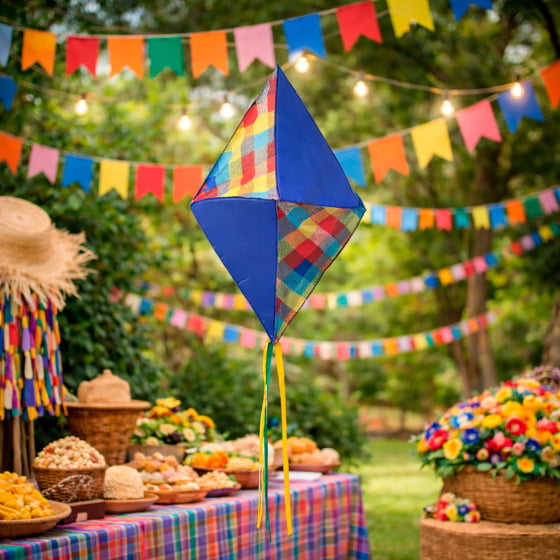 Balão Decorativo Grande Tecido Xadrez Festa Junina São João