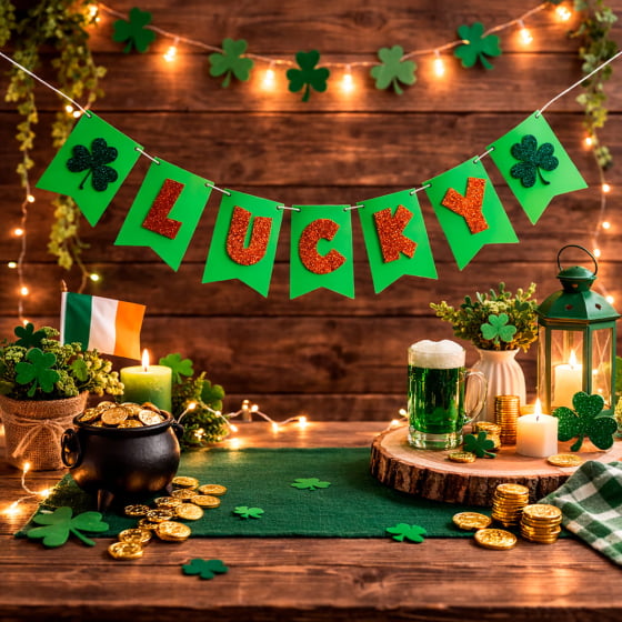 Bandeirinha Decorativa Lucky Saint Patrick's Day 