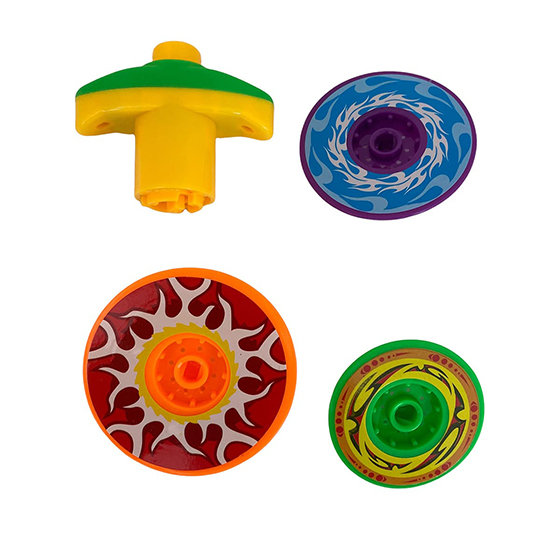 Brinquedo Vortex Pião de Plástico com Lançador e Discos