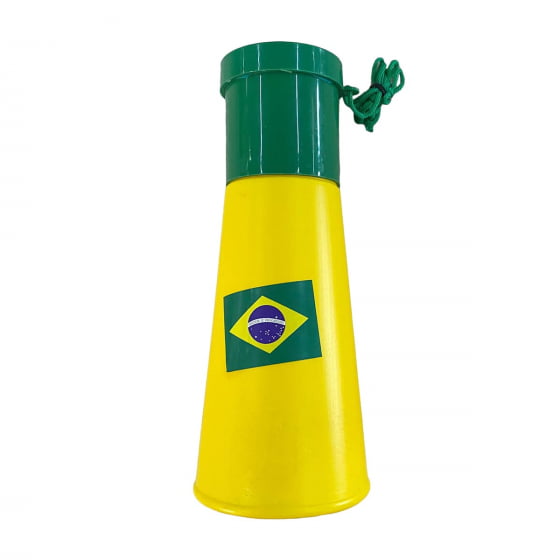Buzina Corneta Brasil Verde e Amarelo 18cm