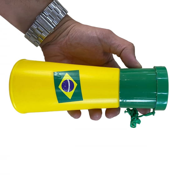 Buzina Corneta Brasil Verde e Amarelo 18cm