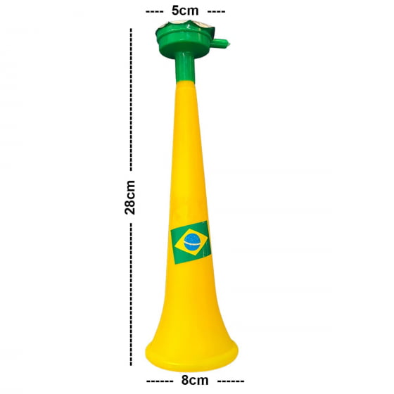 Buzina Corneta Brasil Verde e Amarelo 28cm