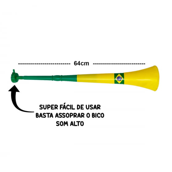 Buzina Corneta Vuvuzela Brasil Copa Verde e Amarelo