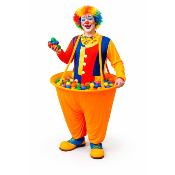 Calça Fantasia Palhaço Pega Bolinhas Adulto ou Infantil