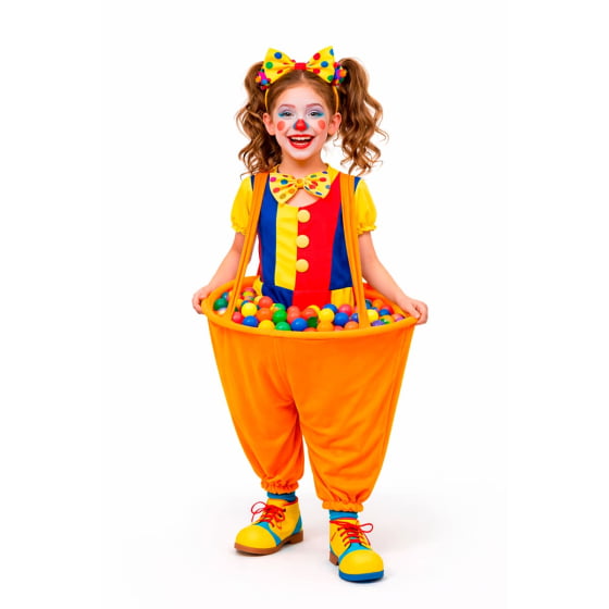 Calça Fantasia Palhaço Pega Bolinhas Adulto ou Infantil