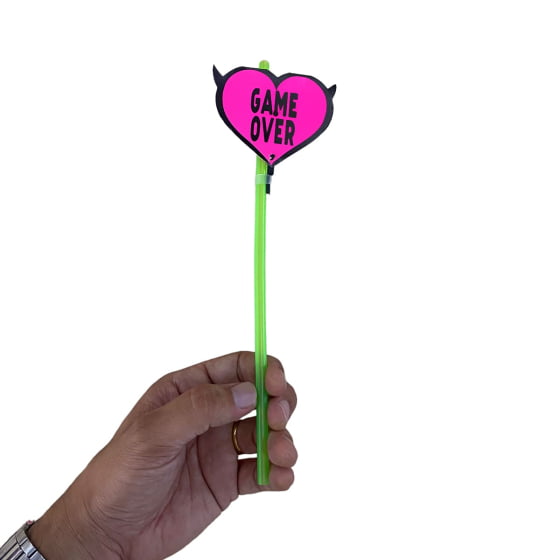 Canudo Coração Neon Despedida de Solteira - 10 unidades