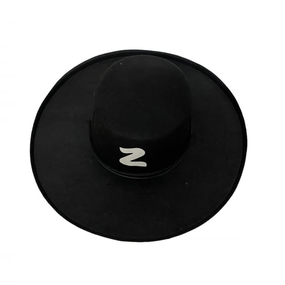 Chapéu Zorro Super Luxo Feltro Preto