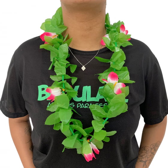 Colar Havaiano Folhas e Flores