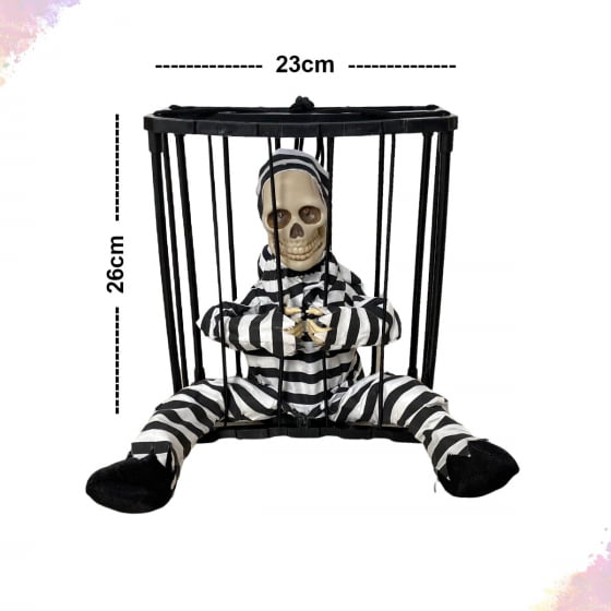 Esqueleto Prisioneiro Halloween com Som 