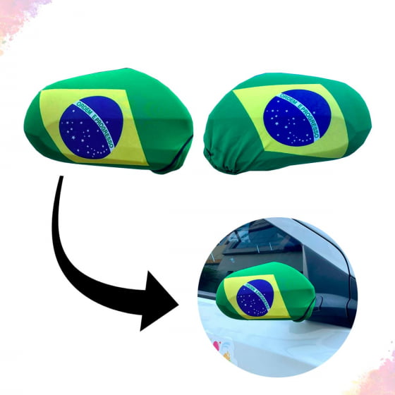 Kit 2 Bandeiras para Espelho Retrovisor Brasil