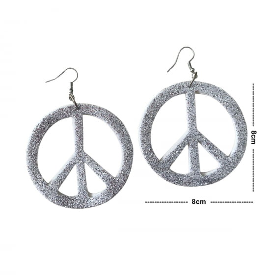 Kit Hippie Acessórios Para Fantasia Carnaval Símbolo da Paz