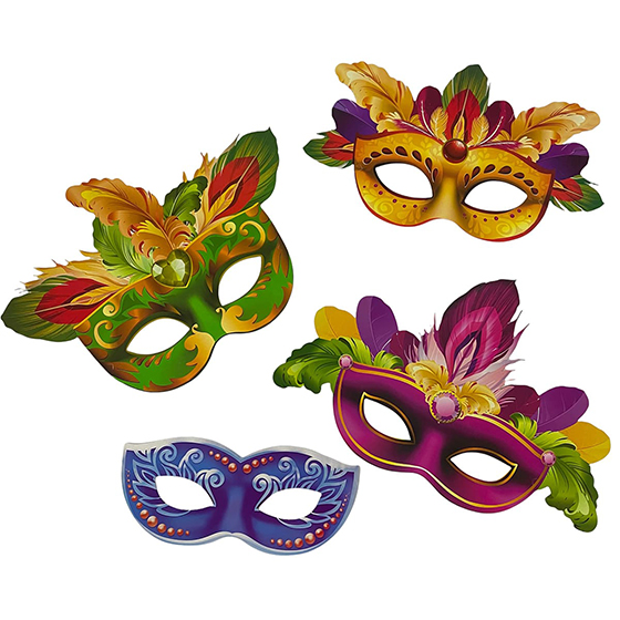 Máscara Carnaval para Rosto - 4 unidades