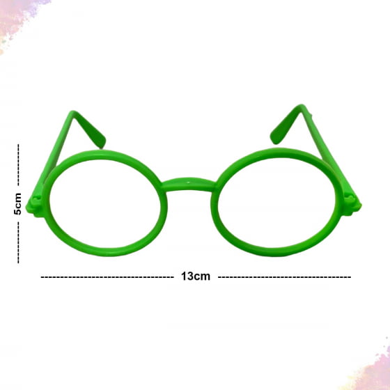 Óculos Redondo Fino Verde sem Lentes 