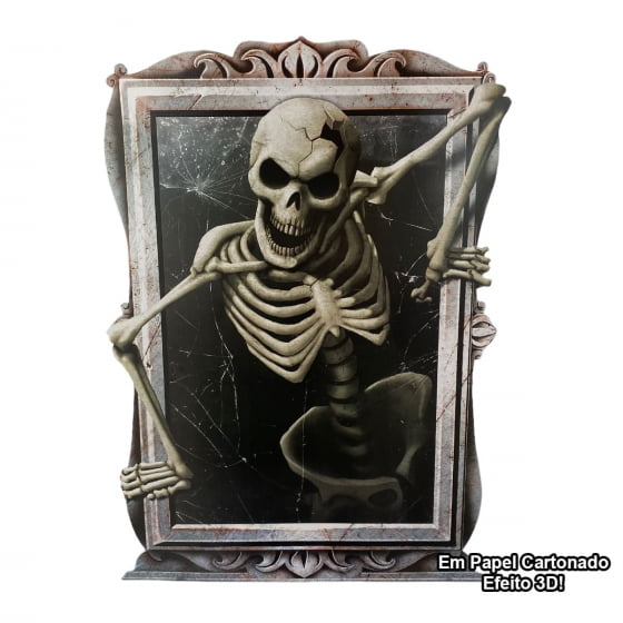 Painel Esqueleto Caveira 3D Halloween