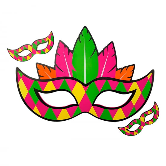 Painel Destacável Máscaras de Carnaval Neon 