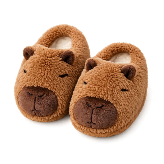 Pantufa de Pelúcia Adulto Capivara Escolhar a Cor